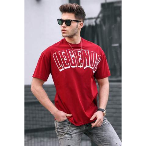 Madmext Men Printed Maroon T-Shirt 5393 - Bordo