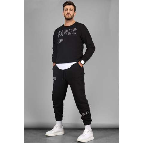 Madmext Black Printed Tracksuit 4679 - Siyah