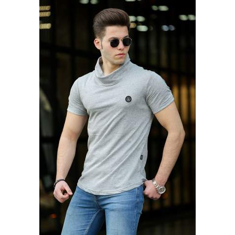 Madmext Grey T-shirt for Men 4554 - Gri