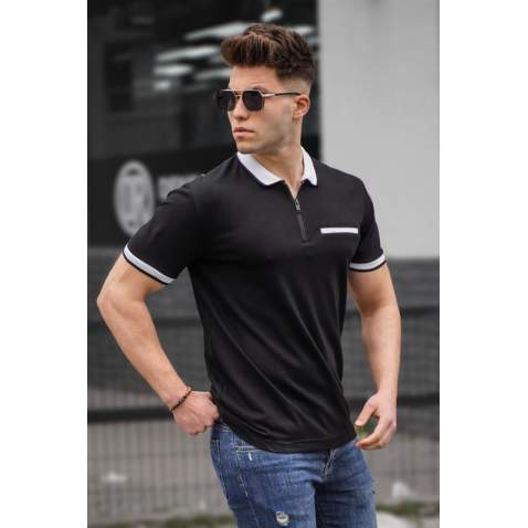 Madmext Men Black Polo T-shirt 5396 - Siyah