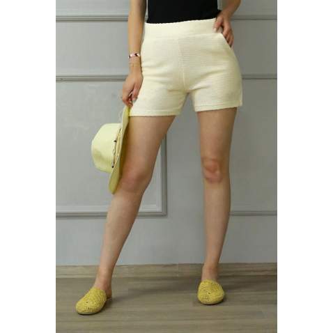 Mad Girls Cream Short MG572 - Krem