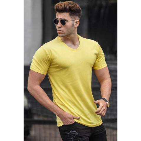 Madmext Men Yellow T-shirt 5281 - Sarı