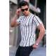 Men Striped White T-Shirt 5771 - Beyaz