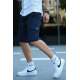 Men Navy Blue Basic Cargo Shorts 5467 - Lacivert