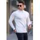 White Mock Turtleneck Knitwear Sweater 5969 - Kemik rengi