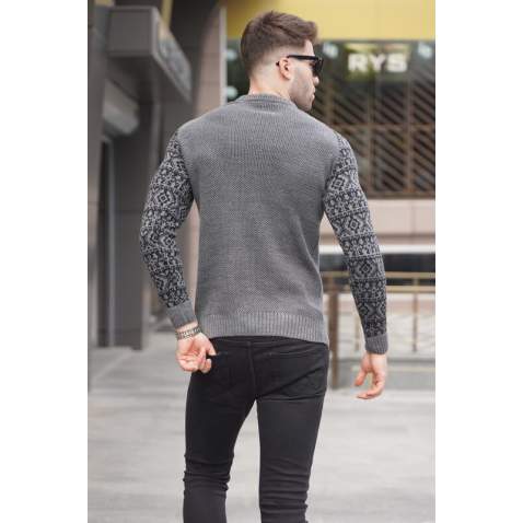 Anthracite Designed Knitwear Sweater 5770 - Antrasit