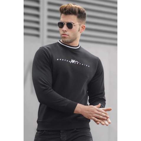 Madmext Men Black Knitted Sweater 5288 - Siyah