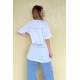 Women Printed White Over Fit T-Shirt MG1492 - Beyaz