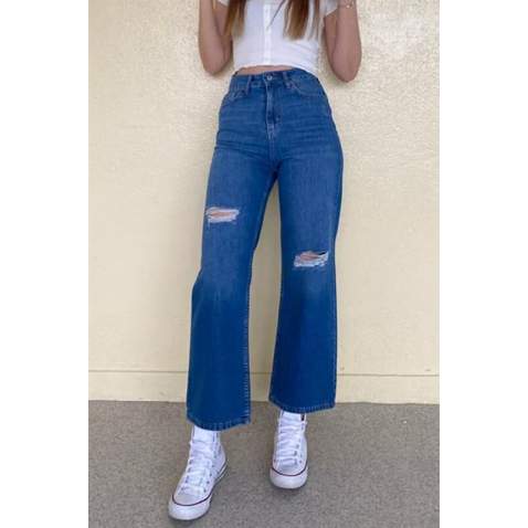 Women Blue Bell Bottom Jeans MG1519 - Mavi