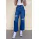 Women Blue Bell Bottom Jeans MG1519 - Mavi