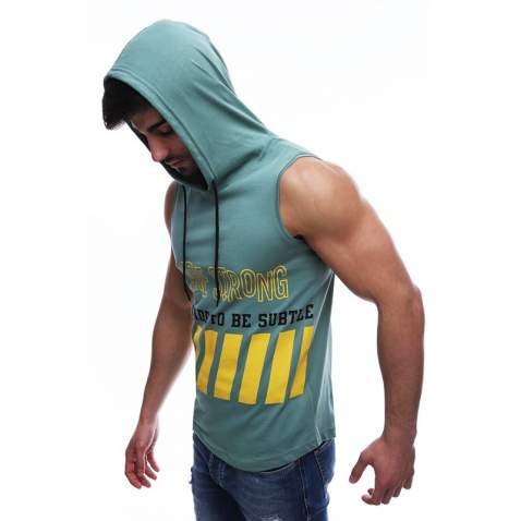 Madmext Men Mint Green Tank Top Hoodie 2858 - Mint yeşili