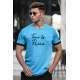 Madmext Embroided Men Blue T-shirt 4561 - Mavi