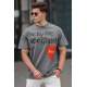 Madmext Men Printed Smoke Gray T-shirt 5263 - Füme