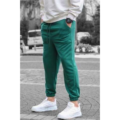 Men Green Basic Jogger Trousers - Yeşil