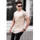 Madmext Men Printed Beige Plain T-Shirt 5843 - Bej