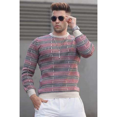 Madmext Men Beige Sweater 5189 - Bej