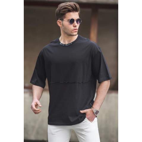 Madmext Men Printed Oversize Black T-shirt 5250 - Siyah