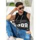 Madmext Men Black Hoodie Vest 2563 - Siyah