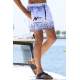 Navy Blue Printed Swim Shorts 5782 - Lacivert