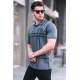 Men Designed Smoke Gray Polo T-Shirt 5872 - Füme