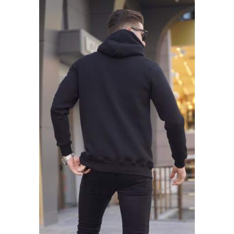 Madmext Men Black Printed Sweatshirt 5340 - Siyah