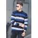 Madmext Gray Striped Men Knitwear Jumper 9415