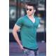 Madmext Green Button-up T-shirt for Men 4490 - Yeşil