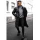 Men Black Long Puffer Jacket - Siyah