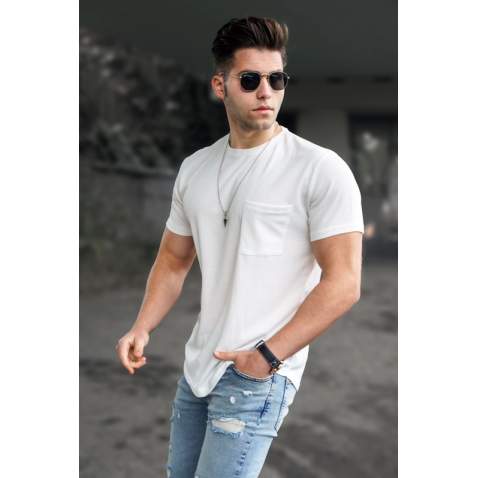 Madmext Men White T-shirt 5280 - Beyaz