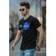 Madmext Black Printed T-shirt for Men 4509 - Siyah