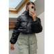 Mad Girls Cropped Black Leather Jacket MG1380 - Siyah