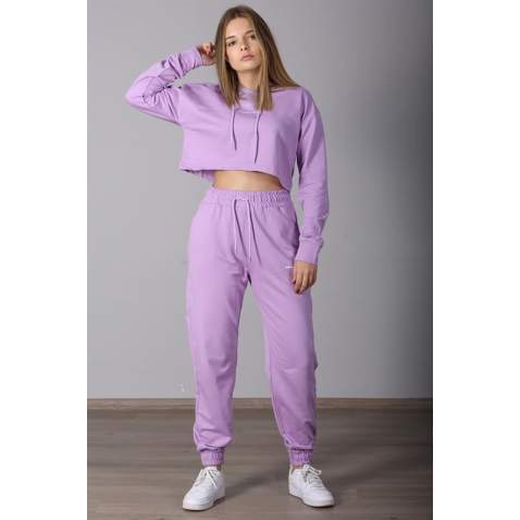 Mad Girls Lilac Hooded Women's Tracksuits MG465-2 - Lila