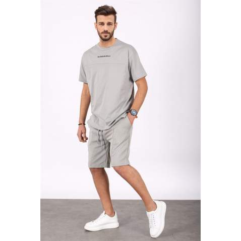 Madmext Men Dye Gray Shorts Set 5382 - Boyalı gri