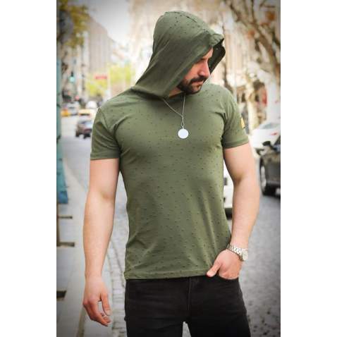 Madmext Khaki Rapped T-shirt for Men 3069 - Haki