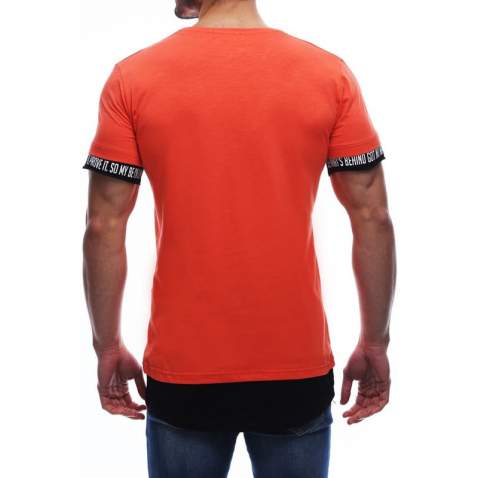 Madmext Orange Printed T-shirt for Men 2623 - Turuncu