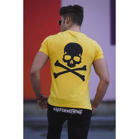 Madmext Yellow Printed T-shirt for Men 4597 - Sarı