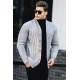 Madmext Men Knitted Gray Cardigan 9053 - Gri