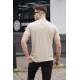 Men Oversize Beige T-Shirt - Bej