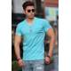 Madmext Turquoise Basic T-shirt for Men 4447 - Turkuaz