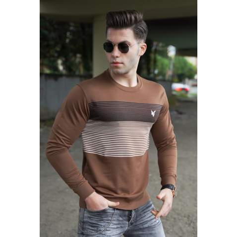 Madmext Brown Sweater For Men 5661 - Kahverengi