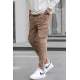 Slim Fit Camel Cargo Trousers For Men 5714 - Camel