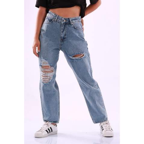 Mad Girls Blue Palazzo Jeans Mg1156 - Mavi