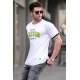 Madmext White Printed T-shirt for Men 4593 - Beyaz