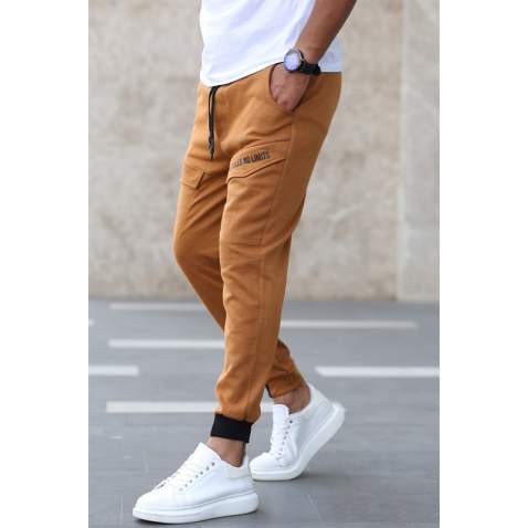 Madmext Camel Pocket Detailed Sweatpants 2936 - Camel