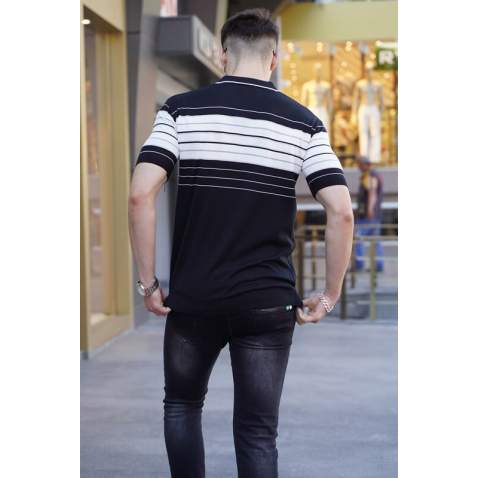 Men Black Polo T-Shirt 5733 - Siyah