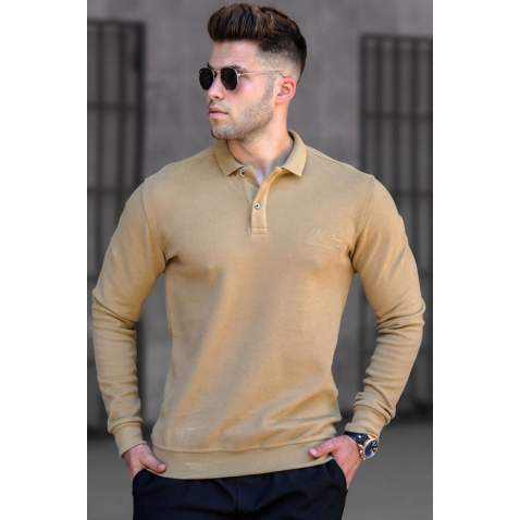 Madmext Men Beige Polo Knitwear 5153 - Bej