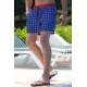 Madmext Navy Blue Check Swim Wear Short 4258 - Lacivert