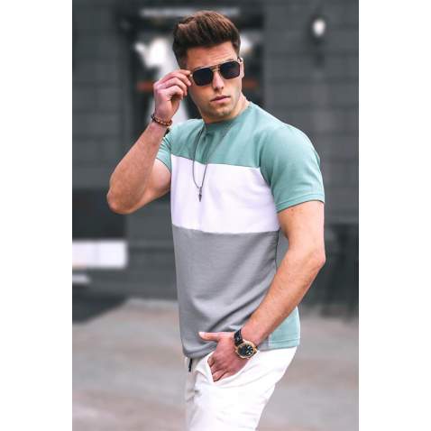 Madmext Men Color Blocked Mint Green T-shirt 5826 - Mint yeşili