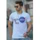 Madmext White Printed T-shirt for Men4509 - Beyaz