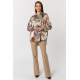 Mad Girls Designed Beige Satin Shirt MG1411 - Bej